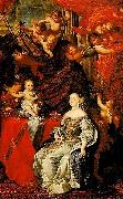 unknow artist Detail of an allegorical painting of the Duchess of Savoy with her son the future Vittorio Amedeo II oil painting on canvas
